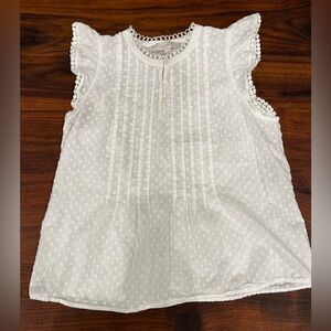 LOFT white sleeveless blouse small petite